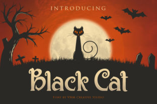 Black Cat: A Spooky, Fun & Cute Display Font for Halloween