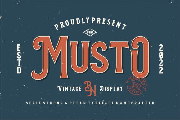 Musto: A Bold Vintage Display Font for Striking Designs