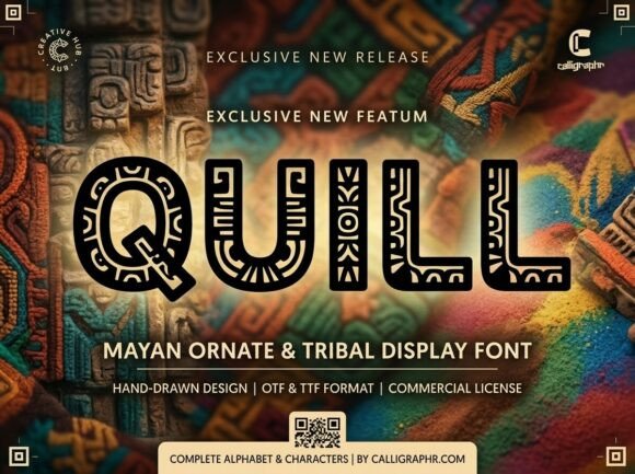 Quill: A Mayan Ornate and Tribal Display Font