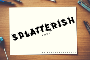 Splatterish: Bold All-Caps Display Font with Paint Splatter Details